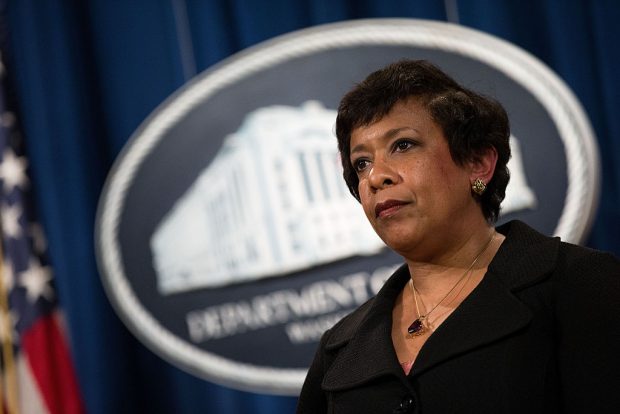 U.S. Attorney General Loretta Lynch looks on after announcing federal action related to North Carolina, at the U.S. Department of Justice (Getty Images)