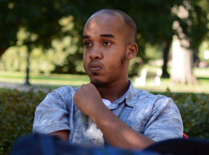 Abdul Razak Artan, a third-year student in logistics management, sits on the Oval in an August 2016 photo provided by The Lantern, student newspaper of Ohio State University in Columbus, Ohio, U.S. on November 28, 2016. Courtesy of Kevin Stankiewicz for The Lantern/Handout via REUTERS 