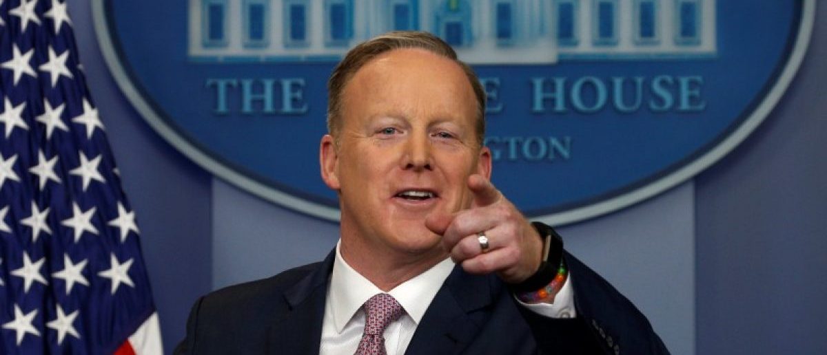 White House spokesman Sean Spicer holds a press briefing at the White House in Washington January 23, 2017. REUTERS/Kevin Lamarque