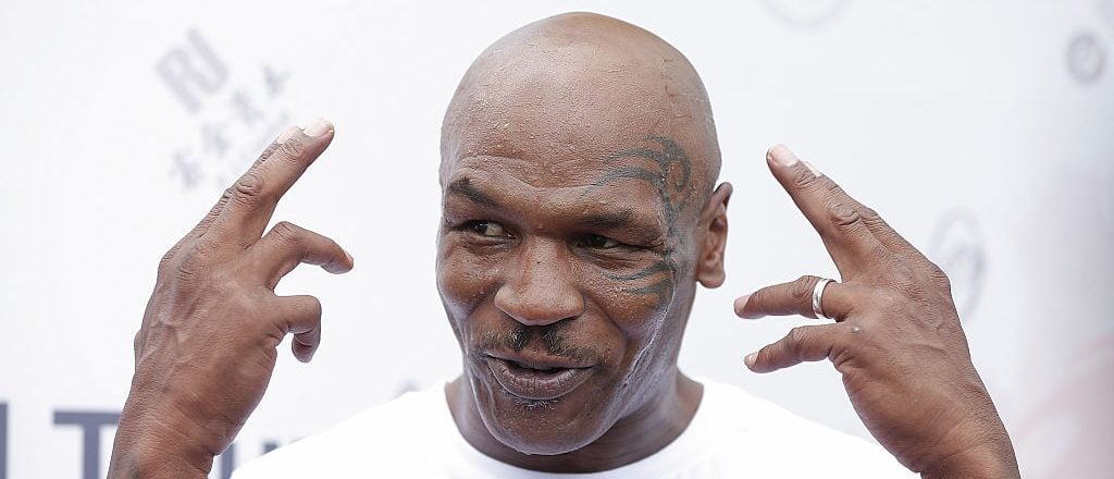 Former Heavy Weight Champion Boxer Mike Tyson  attends the Great Wall Weigh-in of IBF World Boxing Championship Bout at Mutianyu on May 24, 2016 in Beijing, China.  (Photo by Lintao Zhang/Getty Images)