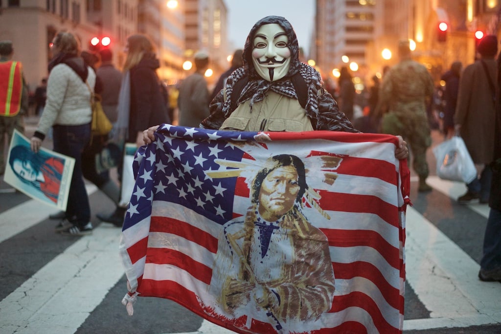 Masked protester on the streets of Washington DC. - Daily Caller - Abbey Jaroma