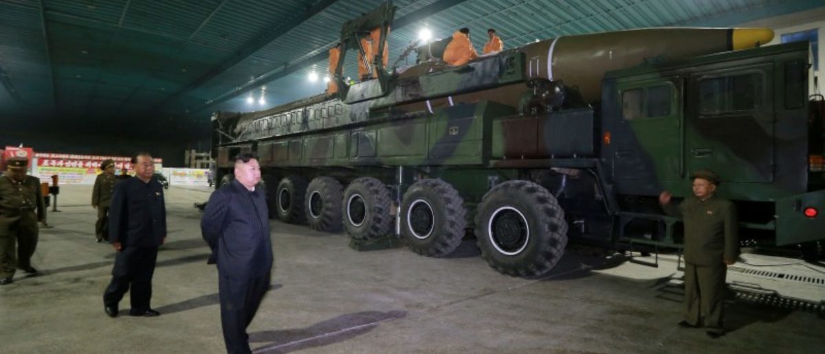 North Korean leader Kim Jong Un inspects the intercontinental ballistic missile Hwasong-14. 

KCNA/via REUTERS