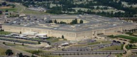 The Pentagon is seen from the air over Washington, DC on August 25, 2013. The 6.5 million sq ft (600,000 sq meter) building serves as the headquarters of the US Department of Defense and was built from 1941 to 1943. Saul Loeb/AFP/Getty Images.