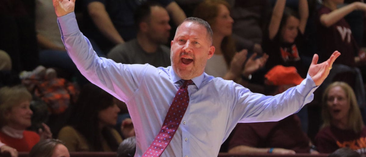 BLACKSBURG, VA - FEBRUARY 26: Virginia Tech Hokies head coach Buzz Williams tries to excite fans in the second half during the game against the Duke Blue Devils at Cassell Coliseum on February 26, 2018 in Blacksburg, Virginia. (Photo by Lauren Rakes/Getty Images)