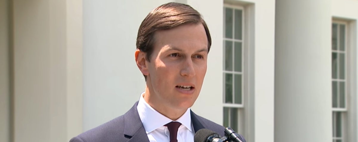 Jared Kushner speaks in front of the White House. (YouTube screen capture/PBS News Hour)