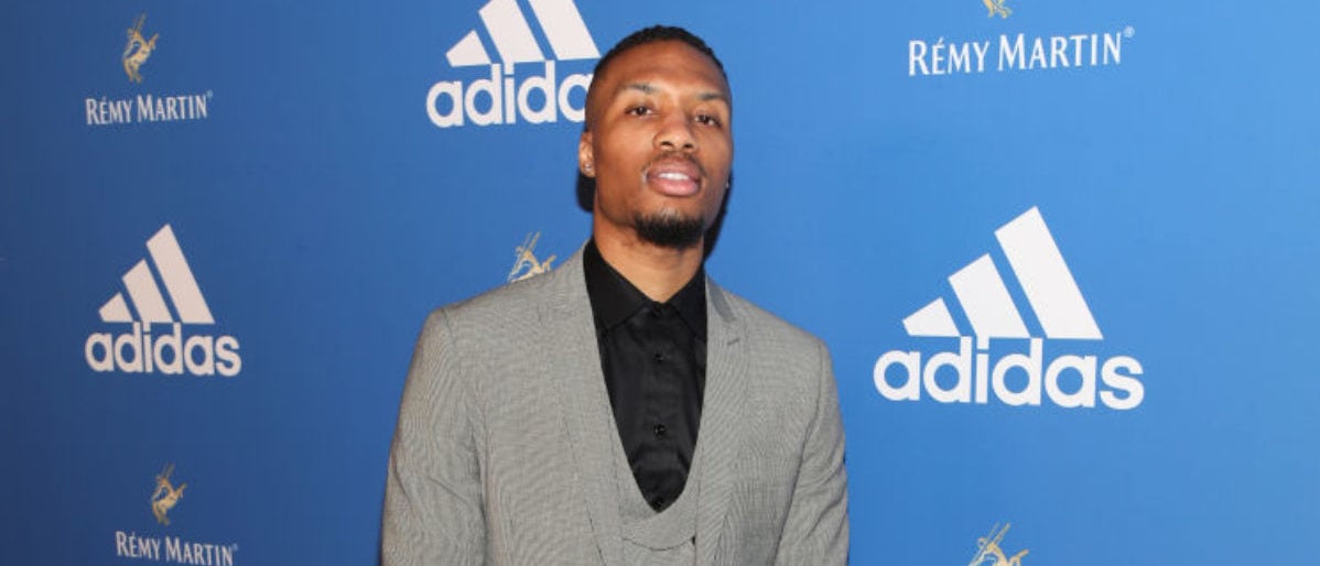 WEST HOLLYWOOD, CA - FEBRUARY 15:  Damian Lillard attends the Adidas Basketball Black Tie Party Presented by Remy Martin at Delilah on February 15, 2018 in West Hollywood, California.  (Photo by Jerritt Clark/Getty Images for Remy Martin)