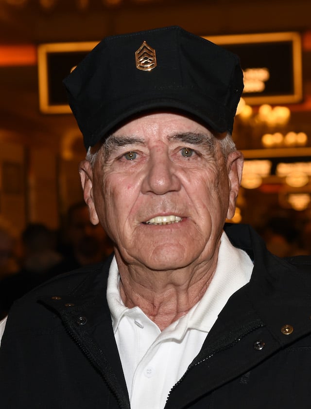 LAS VEGAS, NV - JANUARY 19: Actor, television personality and former U.S. Marine Corps gunnery sergeant R. Lee Ermey attends the 2016 National Shooting Sports Foundation's Shooting, Hunting, Outdoor Trade (SHOT) Show to promote his Outdoor Channel show 