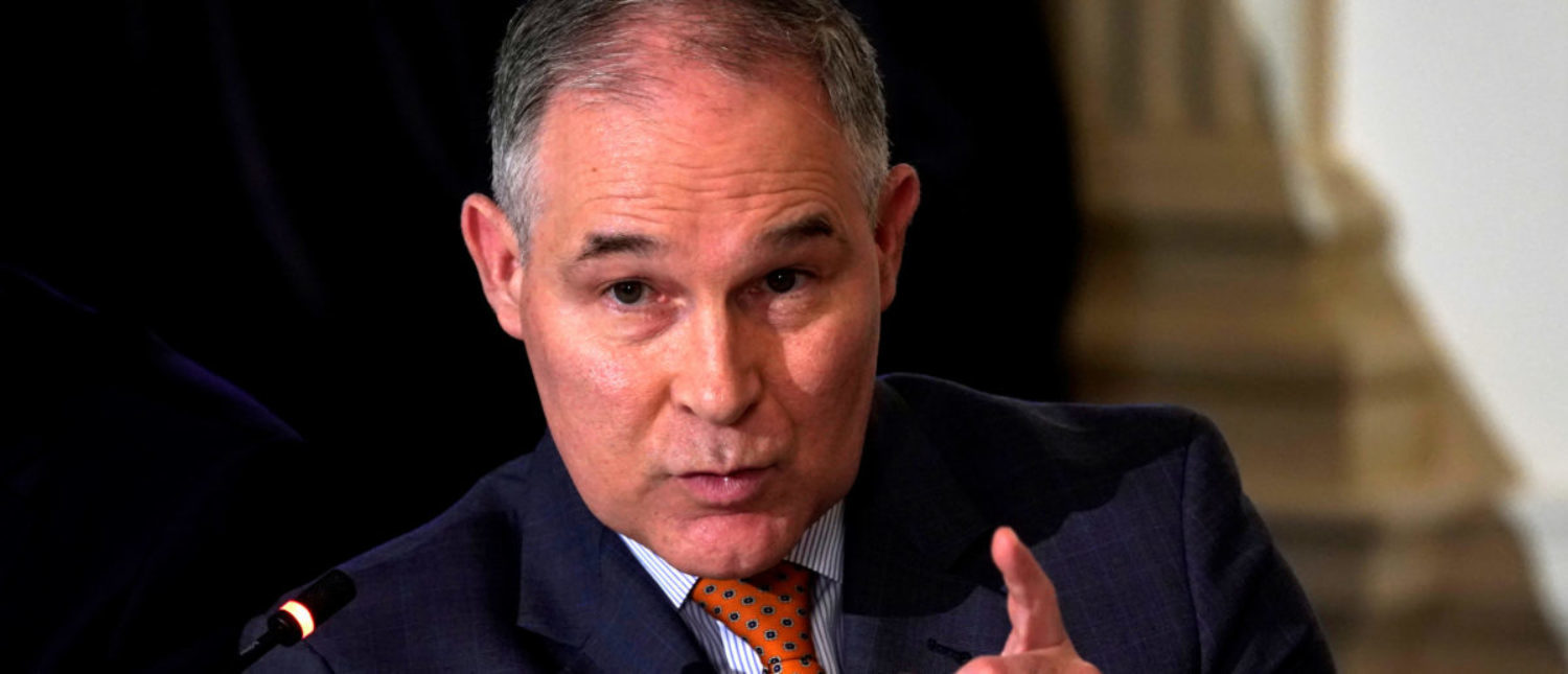 FILE PHOTO:    EPA Administrator Scott Pruitt speaks during a meeting held by U.S. President Donald Trump on infrastructure at the White House in Washington, U.S., February 12, 2018. REUTERS/Kevin Lamarque/File Photo | Gowdy Reviewing Pruitt's Travel Records