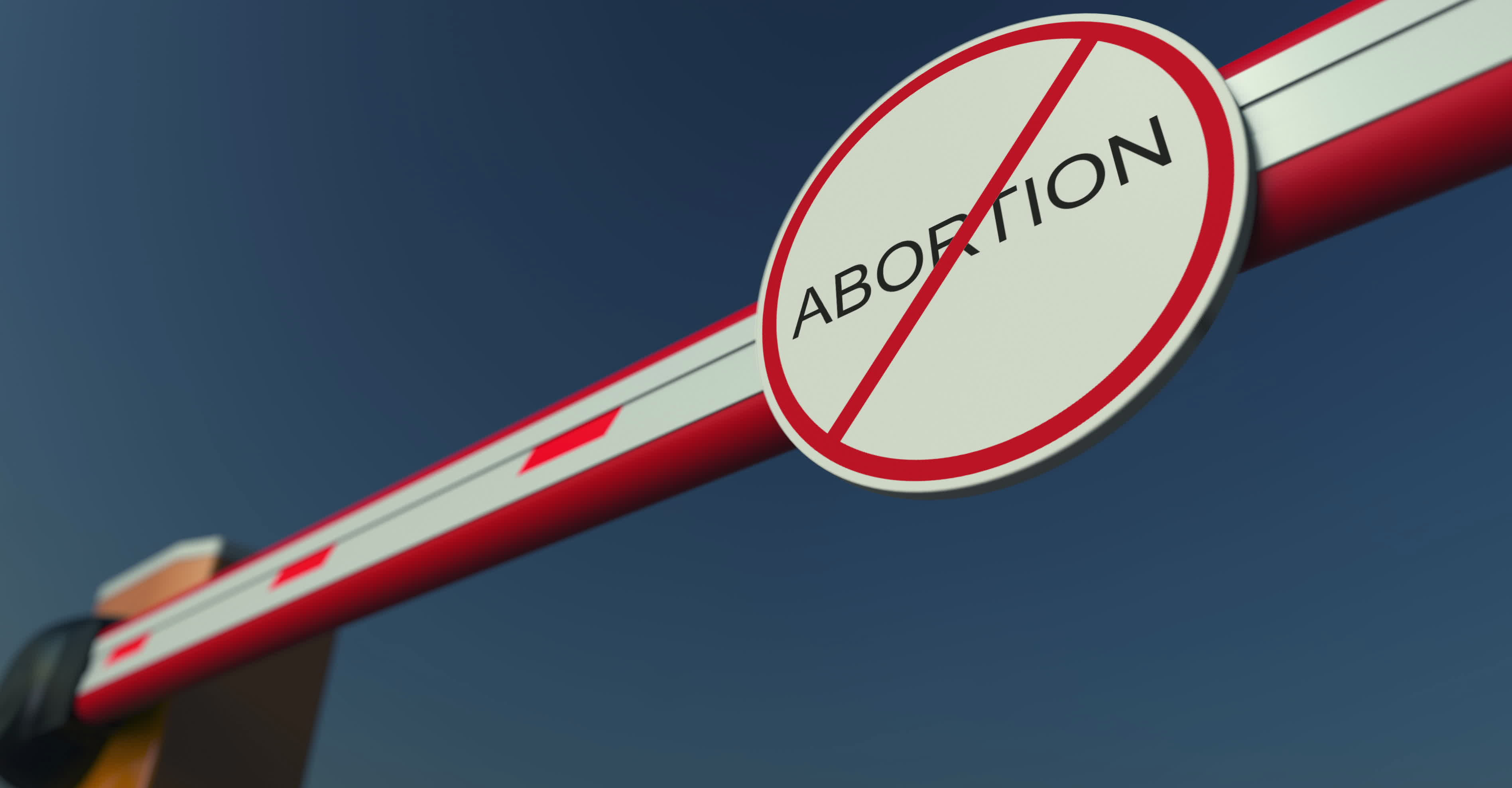 Abortion sign with line through it (Shutterstock/Novikov Aleksey)