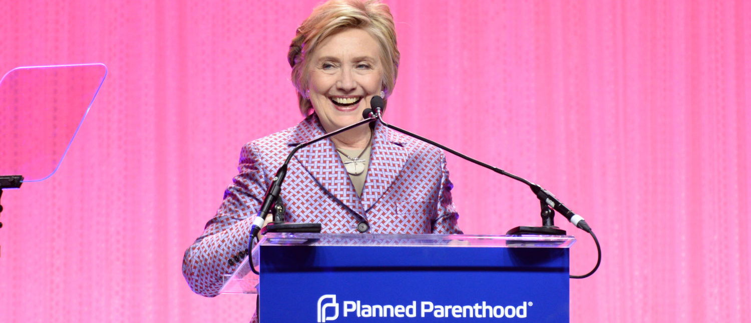 NEW YORK, NY - MAY 02: Hillary Clinton speaks onstage at the Planned Parenthood 100th Anniversary Gala at Pier 36 on May 2, 2017 in New York City. (Photo by Andrew Toth/Getty Images)