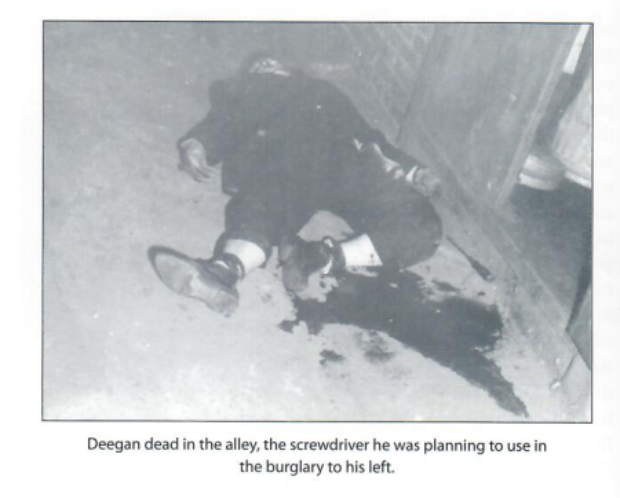 Teddy Deegan's murder scene [courtesy of Howie Carr)