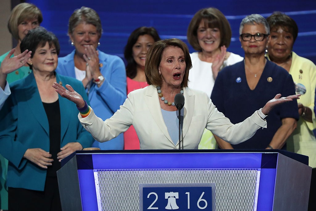 Nancy Pelosi gives a speech on the second day of the Democratic National Convention (Getty Images)