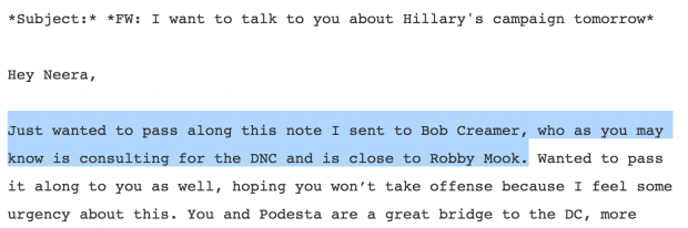 Email released by WikiLeaks