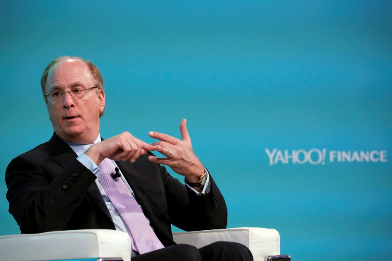 FILE PHOTO - Larry Fink, Chief Executive Officer of BlackRock, takes part in the Yahoo Finance All Markets Summit in New York, U.S., February 8, 2017. REUTERS/Lucas Jackson/File Photo