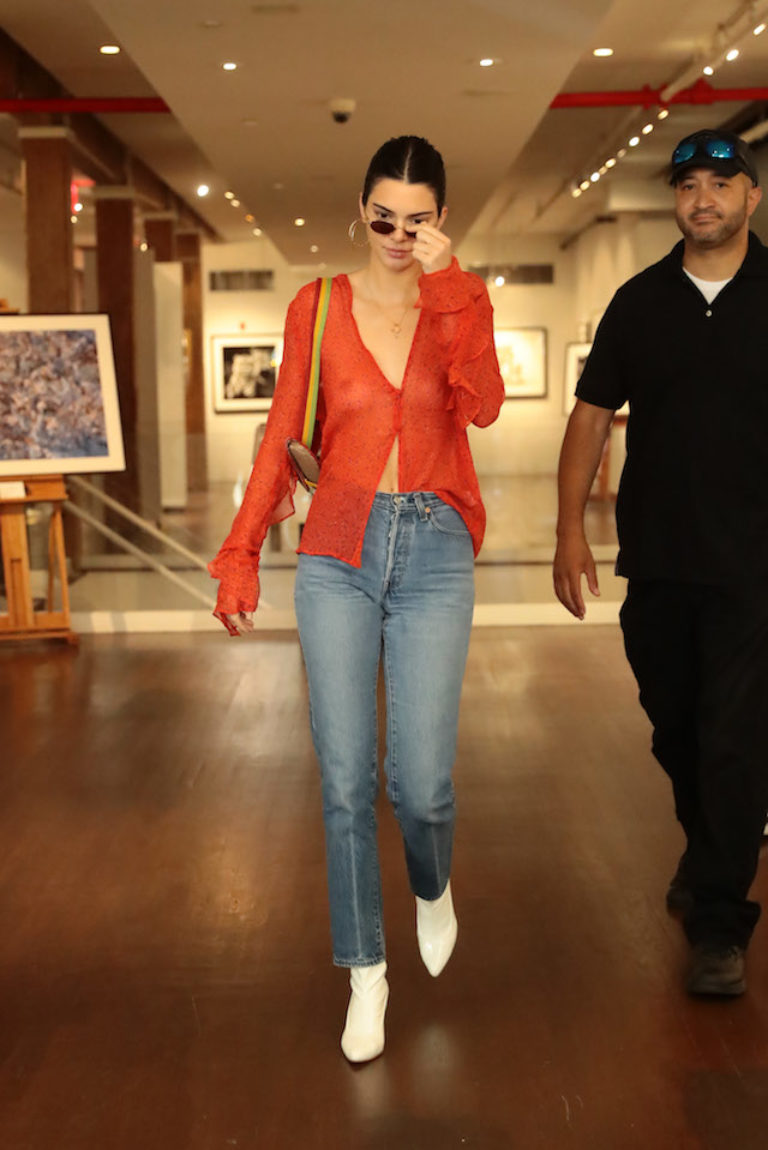 PHOTOS: Kendall Jenner Goes Brafree In Sheer Red Top | The Daily Caller