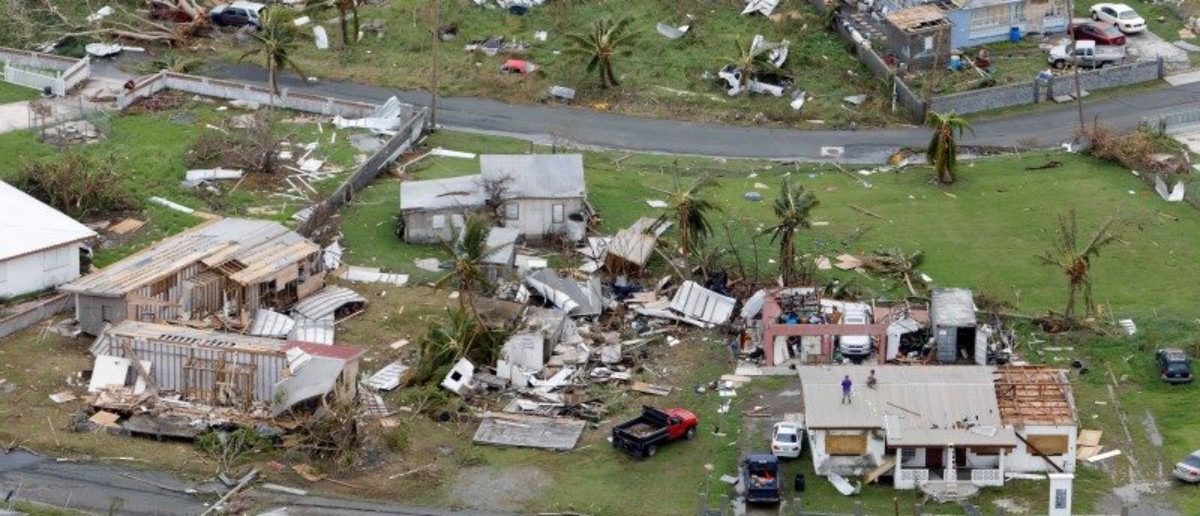 A badly damaged neighborhood in St. Croix. REUTERS/Jonathan Drake
