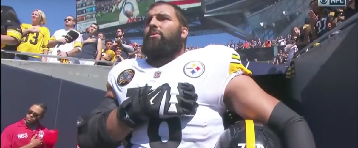 Steelers player who stood for National Anthem alone has top selling jersey