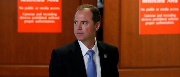Representative Adam Schiff (D-CA) departs at the conclusion of a closed-door meeting between the House Intelligence Committee and White House senior advisor Jared Kushner on Capitol Hill in Washington, U.S. July 25, 2017. REUTERS/Jonathan Ernst