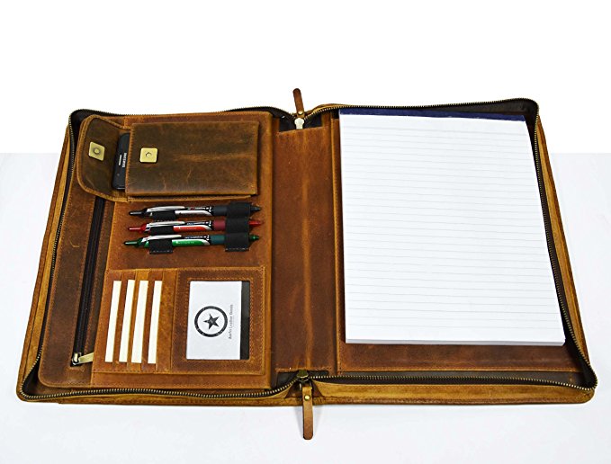 Normally $135, this leather portfolio and professional organizer is 53 percent off today (Photo via Amazon)