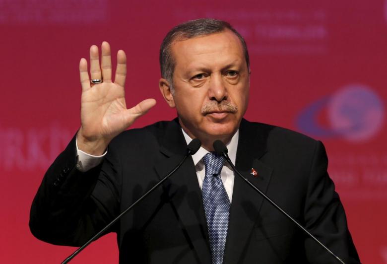 Turkey's President Tayyip Erdogan makes a speech during a graduation ceremony in Ankara, Turkey, June 11, 2015. REUTERS/Umit Bektas