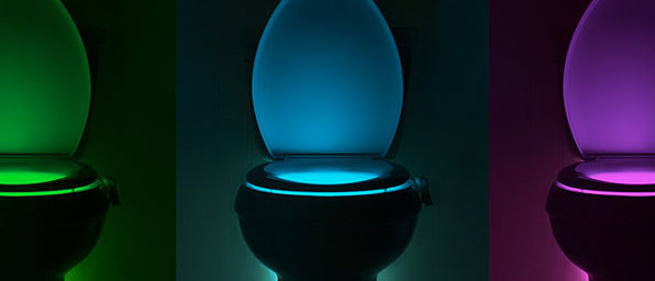This motion-sensor activated toilet light kills bacteria