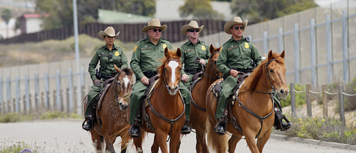 SAN YSIDRO, CA - MAY 7: Border Patrol agents patrol the area near where Attorney General Jeff Sessions addresses the media during a press conference at Border Field State Park on May 7, 2018 in San Ysidro, CA. Sessions was on a visit to the border along with ICE Deputy Director Thomas D. Homan to discuss the immigration enforcement actions of the Trump Administration. (Photo by Sandy Huffaker/Getty Images)
