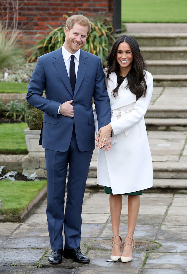 Prince Harry and actress Meghan Markle during an official photocall to announce their engagement at The Sunken Gardens at Kensington Palace on November 27, 2017 in London, England. Prince Harry and Meghan Markle have been a couple officially since November 2016 and are due to marry in Spring 2018. (Photo by Chris Jackson/Chris Jackson/Getty Images)