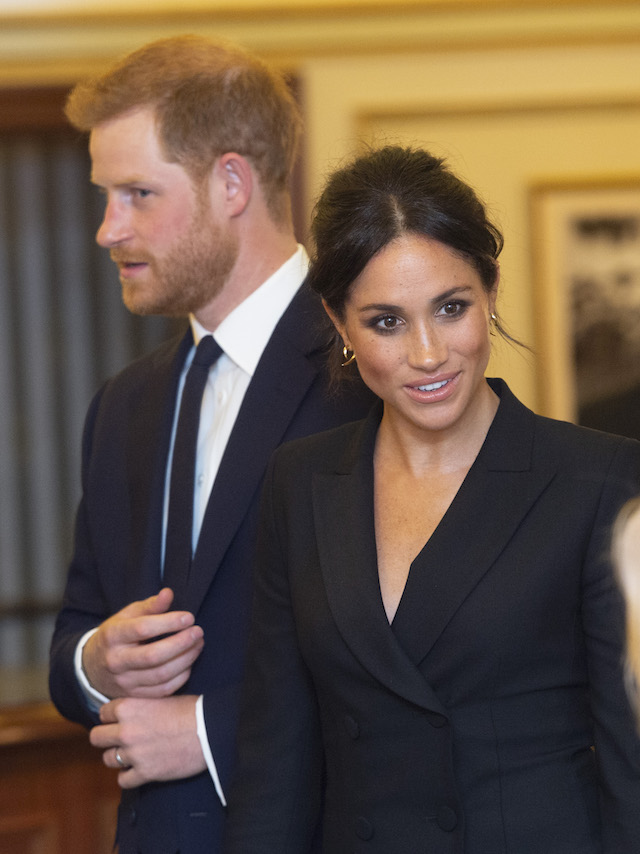 Prince Harry, Duke of Sussex and Meghan, Duchess of Sussex attend a gala performance of "Hamilton" in support of Sentebale at Victoria Palace Theatre on August 29, 2018 in London, England. (Photo by Dan Charity - WPA Pool/Getty Images)