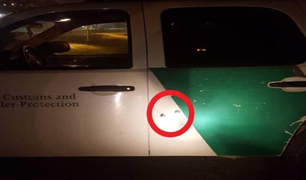 A marked Border patrol vehicle was shot at from the Mexican side of the border near the San Ysidro port of entry on Sept. 9, 2018. (Courtesy of Customs and Border Protection)