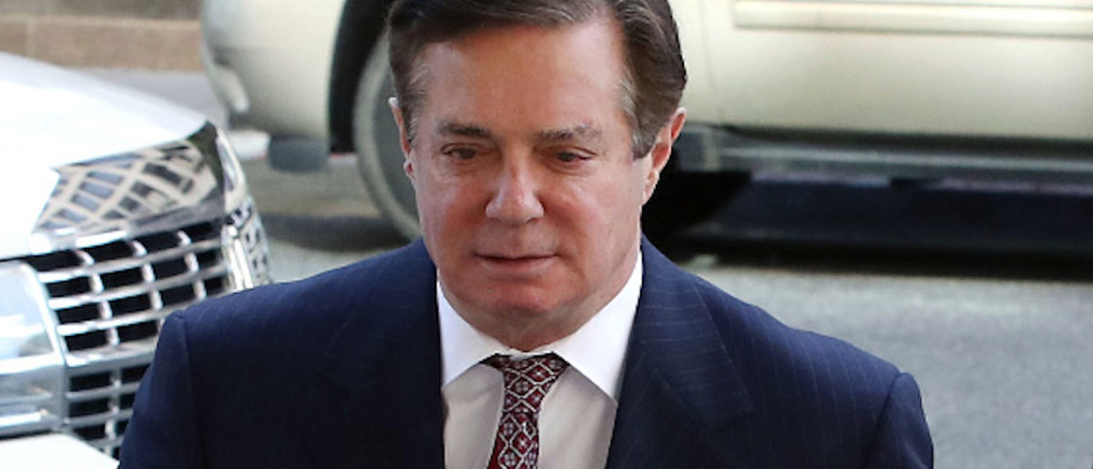 Former Trump campaign manager Paul Manafort arrives at the E. Barrett Prettyman U.S. Courthouse for a hearing on June 15, 2018 in Washington, DC. Today a federal judge revoked Manafort's bail due to alleged witness tampering. Manafort was indicted last year by a federal grand jury and has pleaded not guilty to all charges against him including, conspiracy against the United States, conspiracy to launder money, and being an unregistered agent of a foreign principal. (Photo by Mark Wilson/Getty Images)