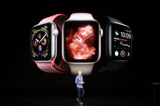 Apple COO Jeff Williams discusses Apple Watch Series 4 during an event on September 12, 2018, in Cupertino, California. NOAH BERGER/AFP/Getty Images