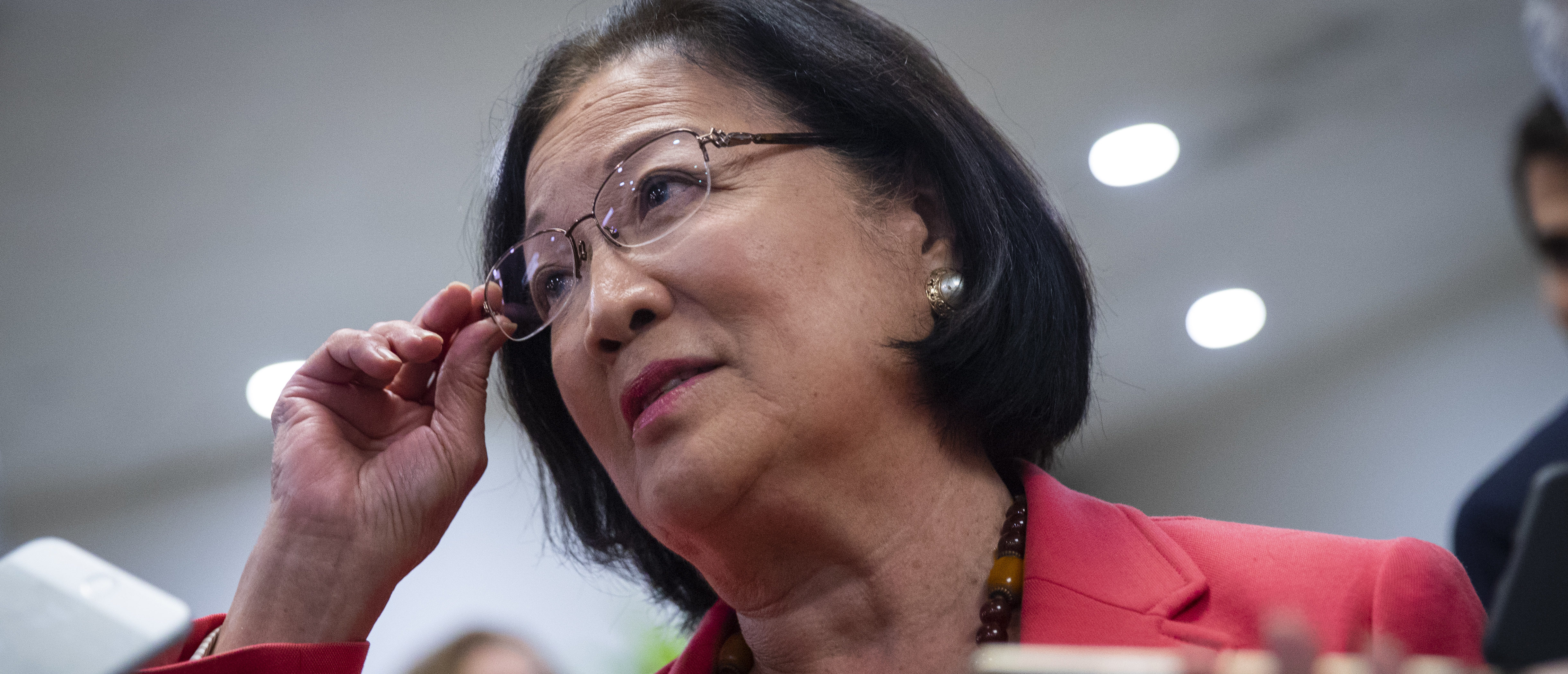 WASHINGTON, DC - SEPTEMBER 24: Sen. Mazie Hirono (D-HI) speaks to reporters on her way to a vote on Capitol Hill, September 24, 2018 in Washington, DC. Christine Blasey Ford, who has accused Kavanaugh of sexual assault, has agreed to testify before the Senate Judiciary Committee on Thursday. (Photo by Drew Angerer/Getty Images)