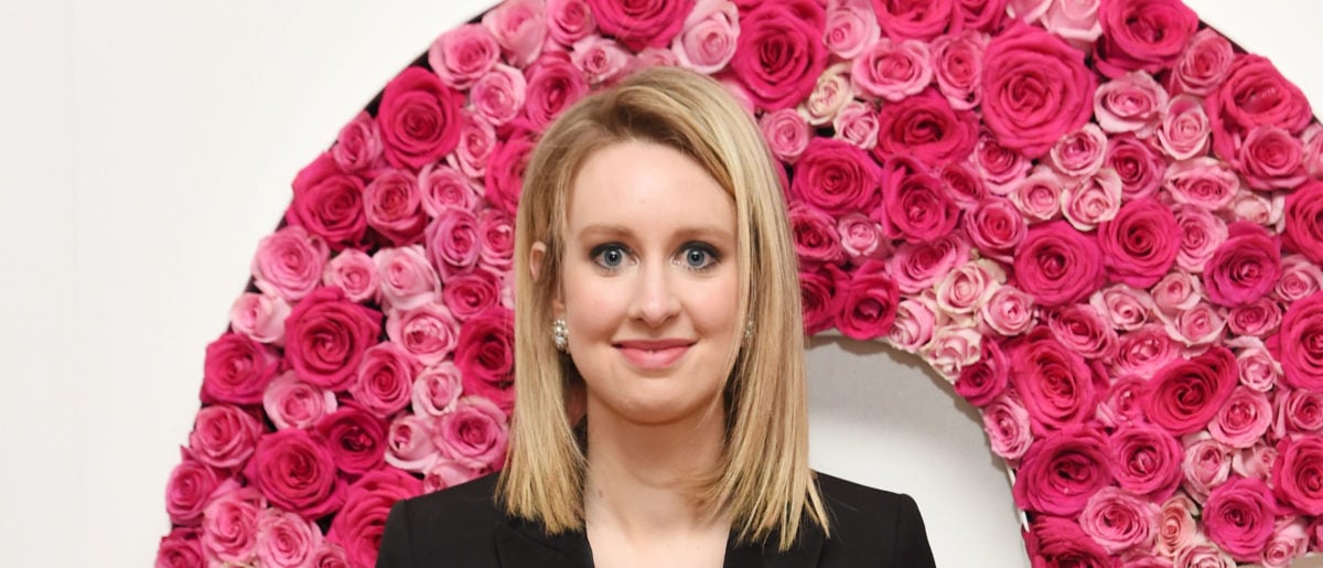 Honoree Elizabeth Holmes poses for a photo at the backstage inspiration wall at the 2015 Glamour Women of the Year Awards at Carnegie Hall on November 9, 2015 in New York City. Photo by Nicholas Hunt/Getty Images for Glamour