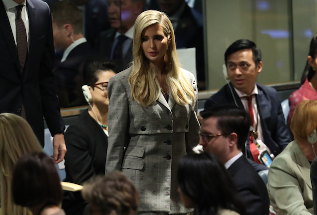 Ivanka Trump arrives in the General Assembly Hall to hear her father, U.S. President Donald Trump, address the 73rd session of the United Nations General Assembly at U.N. headquarters in New York, U.S., September 25, 2018. REUTERS/Carlo Allegri 