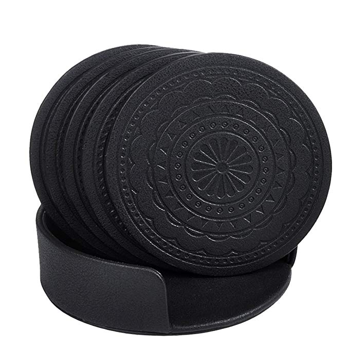 Normally $29, these leather coasters are 81 percent off (Photo via Amazon)