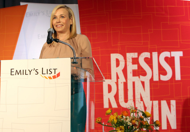 Chelsea Handler speaks onstage at EMILY's List's "Resist, Run, Win" Pre-Oscars Brunch on February 27, 2018 in Los Angeles, California. (Photo by Rachel Murray/Getty Images for EMILY's List)