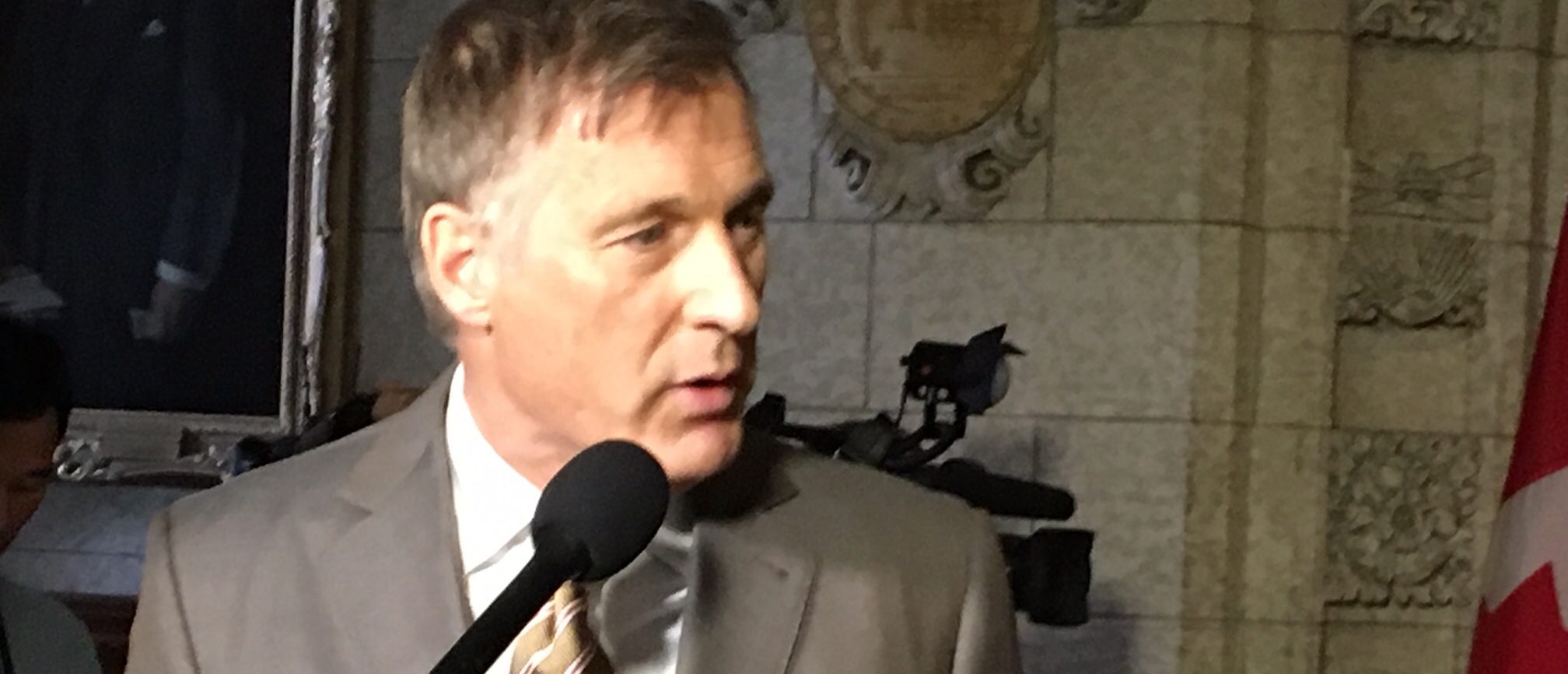 People's Party of Canada Leader Maxime Bernier speaks to reporters at the House of Commons foyer in Ottawa, Oct. 1, 2018. (Photo: The Daily Caller/David Krayden)