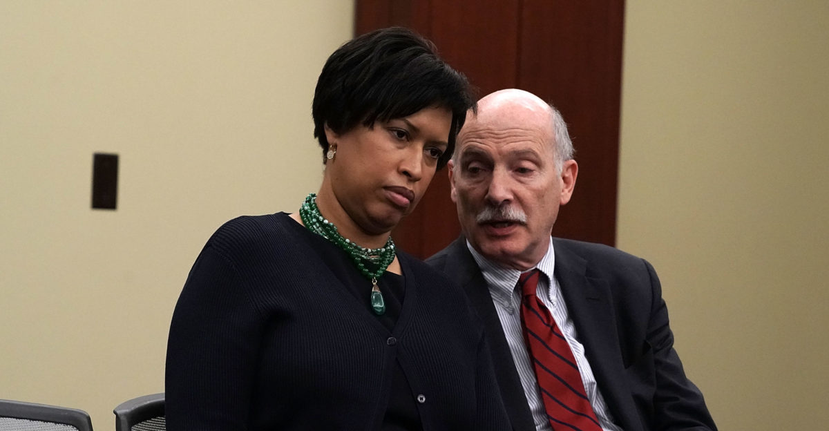 WASHINGTON, D.C. - MAY 02: (L-R) Washington, D.C., Mayor Muriel Bowser and D.C. Council Chairman Phil Mendelson attend a news conference May 2, 2018 on Capitol Hill in Washington, DC. Del. Holmes Norton held a news conference to discuss "efforts to protect D.C.'s local laws during the FY2019 appropriations process, including gun safety, anti-discrimination, labor, marijuana and abortion." (Photo by Alex Wong/Getty Images)