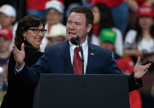 MINNEAPOLIS, MN - OCTOBER 04: Doug Wardlow, Republican candidate for Minnesota Attorney General, speaks at a campaign rally held by US President Donald Trump on October 4, 2018 at Mayo Civic Center in Rochester, Minnesota.(Hannah Foslien/Getty Images)
