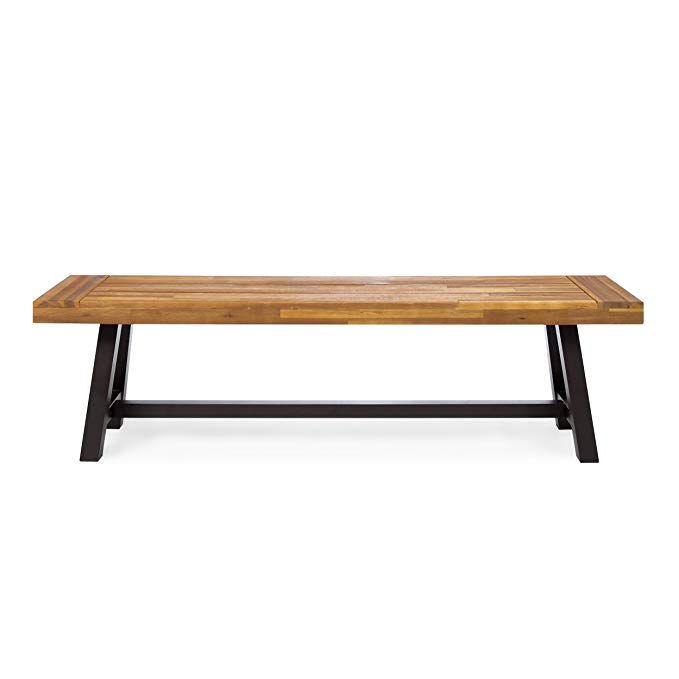 Normally $129, this rustic bench is 35 percent off today (Photo via Amazon)