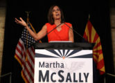 U.S. Senate candidate U.S. Rep. Martha McSally (R-AZ) speaks during her primary election night gathering at Culinary Drop Out at The Yard on August 28, 2018 in Tempe, Arizona. Photo by Justin Sullivan/Getty Images