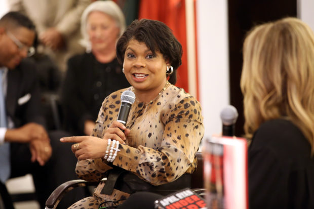 NEW YORK, NY - SEPTEMBER 13: Author and journalist April Ryan speaks during Lafayette 148 New York x April Ryan "Under Fire" Book Launch on September 13, 2018 in New York City. (Photo by Robin Marchant/Getty Images for Lafayette 148 New York x April Ryan "Under Fire" book Launch)
