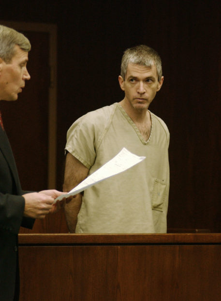 Charles Cullen, 43, from Bethlehem, Pennslyvania, is seen in a courtroom December 15, 2003 in Somerville, New Jersey. Cullen has admitted to killing 40 terminally ill patients in nine hospitals and a nursing home in the past 16 years. (Photo by John Wheeler/Getty Images)