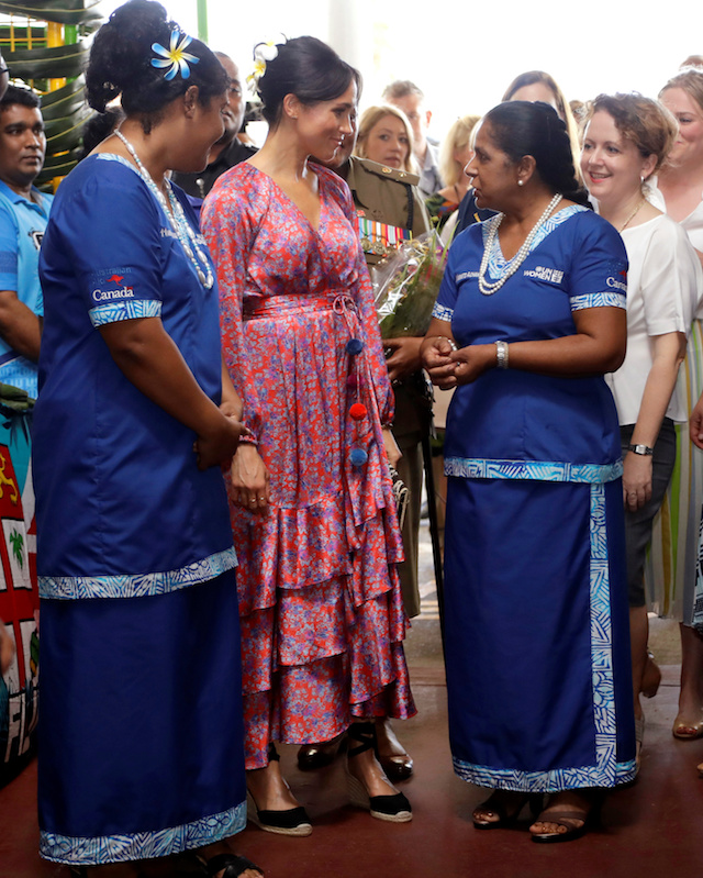 Meghan, Duchess of Sussex, visits a market in Suva, Fiji, Wednesday, Oct. 24, 2018. Kirsty Wigglesworth/Pool via REUTERS 