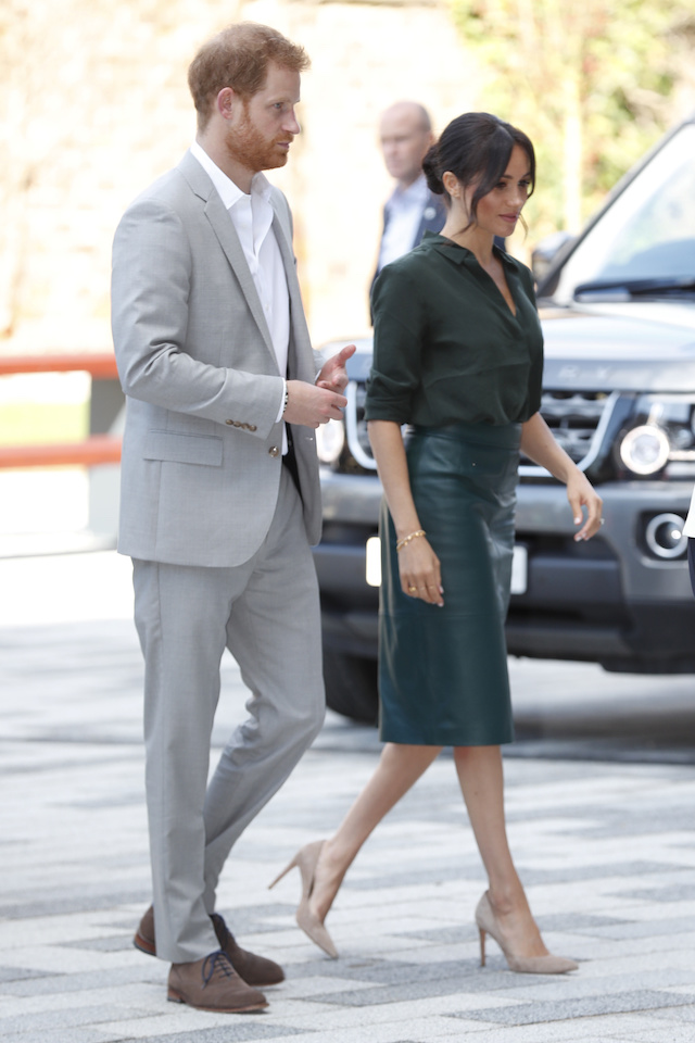 Britain's Prince Harry and Meghan, Duchess of Sussex arrive for a visit to the University of Chichester Tech Park, in Chichester, Britain October 3, 2018. Heathcliff O'Malley/pool via Reuters 