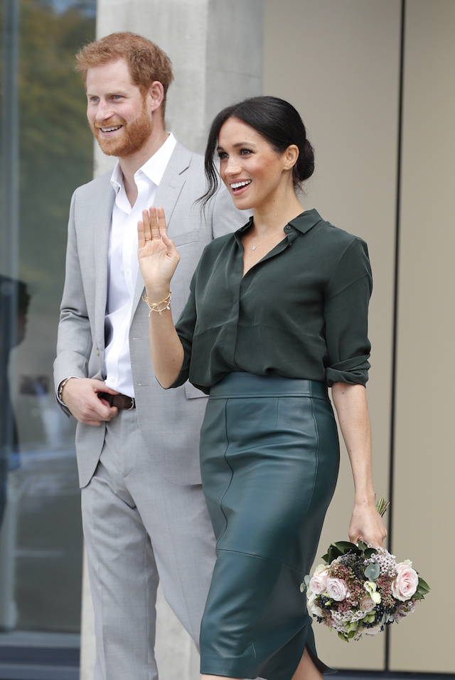 Britain's Prince Harry and Meghan, Duchess of Sussex leave after a visit to the University of Chichester Tech Park, in Chichester, Britain October 3, 2018. Heathcliff O'Malley/pool via Reuters 