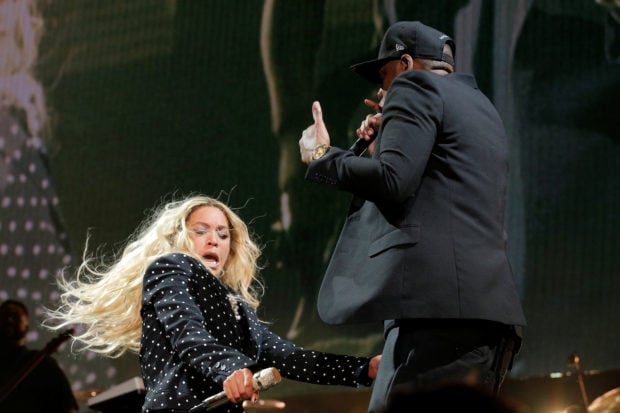 Beyonce and Jay-Z perform at a campaign concert for Hillary Clinton in Cleveland, Ohio