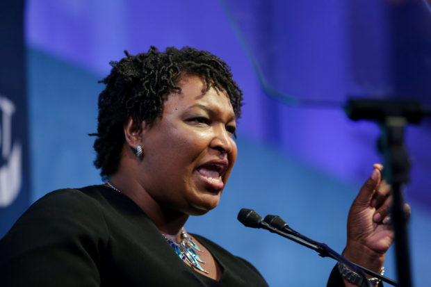 Stacey Abrams, Candidate for Governor in the state of Georgia, delivers a speech during a fundraiser in Manhattan, New York, U.S. September 24, 2018. REUTERS/Amr Alfiky