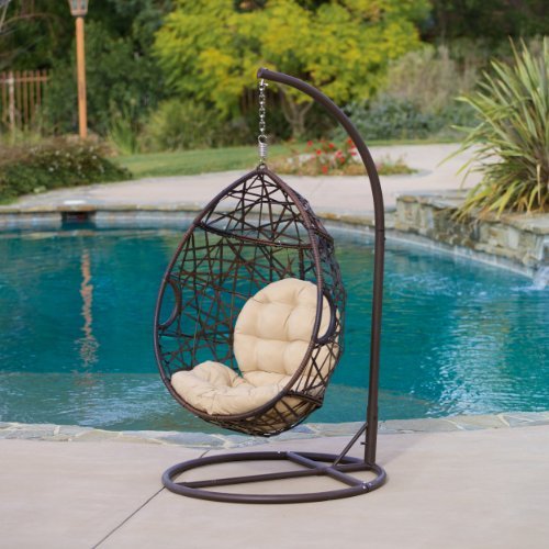 Normally $260, this wicker hanging chair is 31 percent off today (Photo via Amazon)