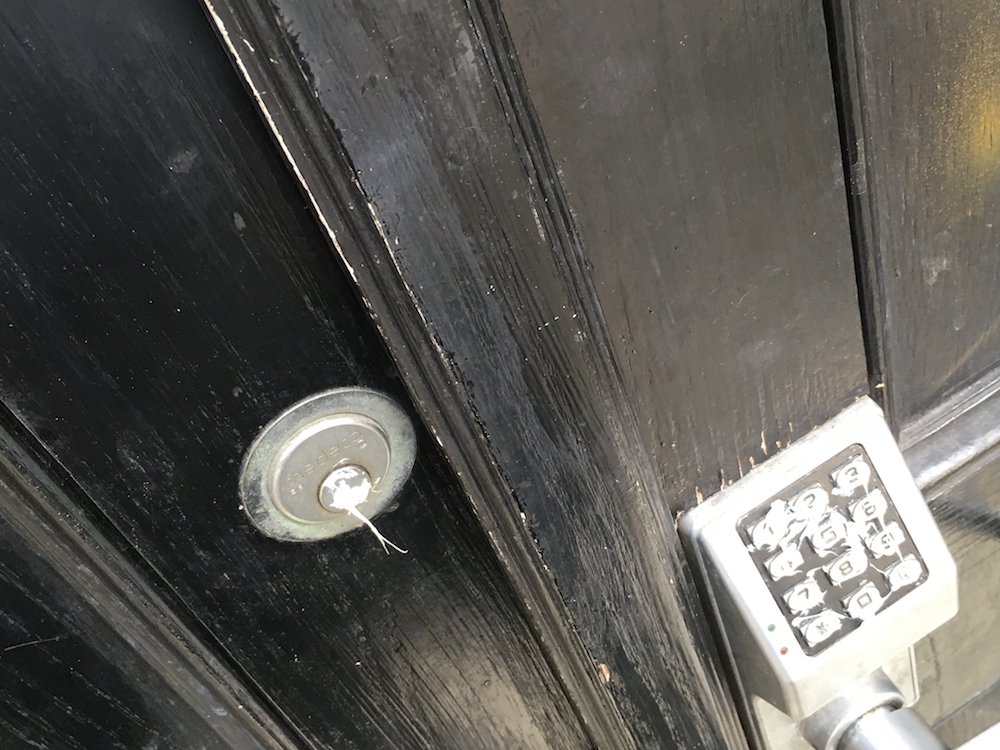The door of the Metropolitan Republican Club in Manhattan, New York, was vandalized Thursday, Oct. 11, 2018. (Photo obtained by The Daily Caller)